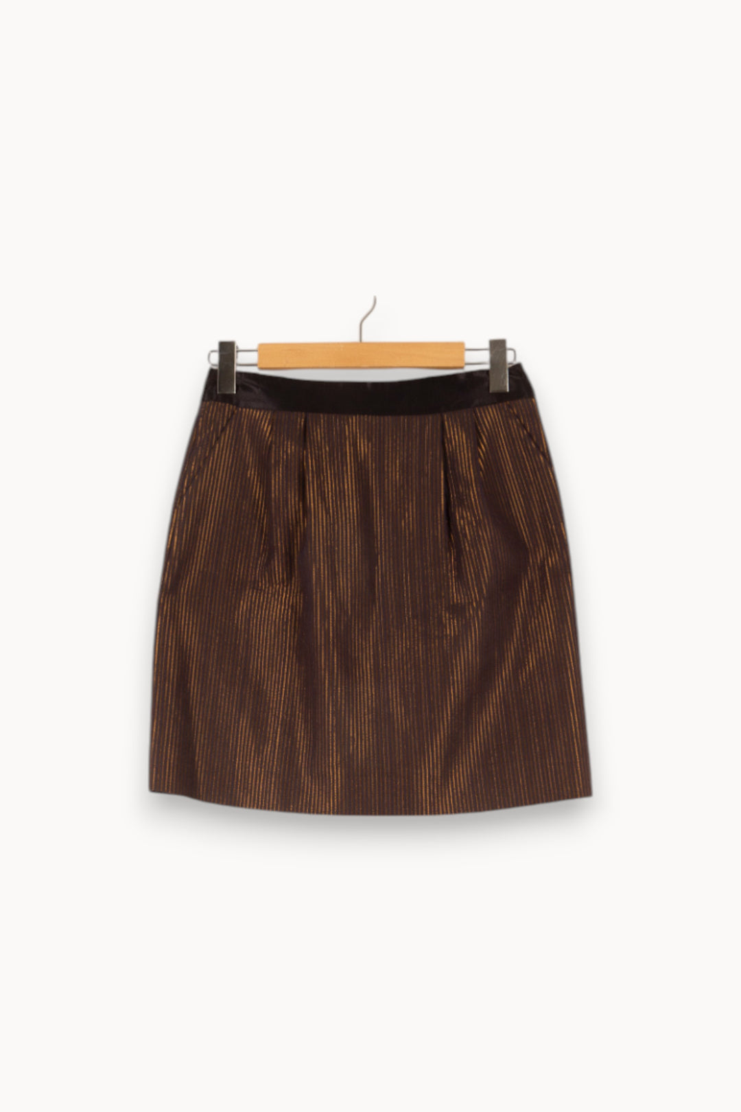Jupe Courte Noire et Dorée - Taille M/38 de la marque Caroll | PARAD48277 - Vendu par Paradigme - Image 2