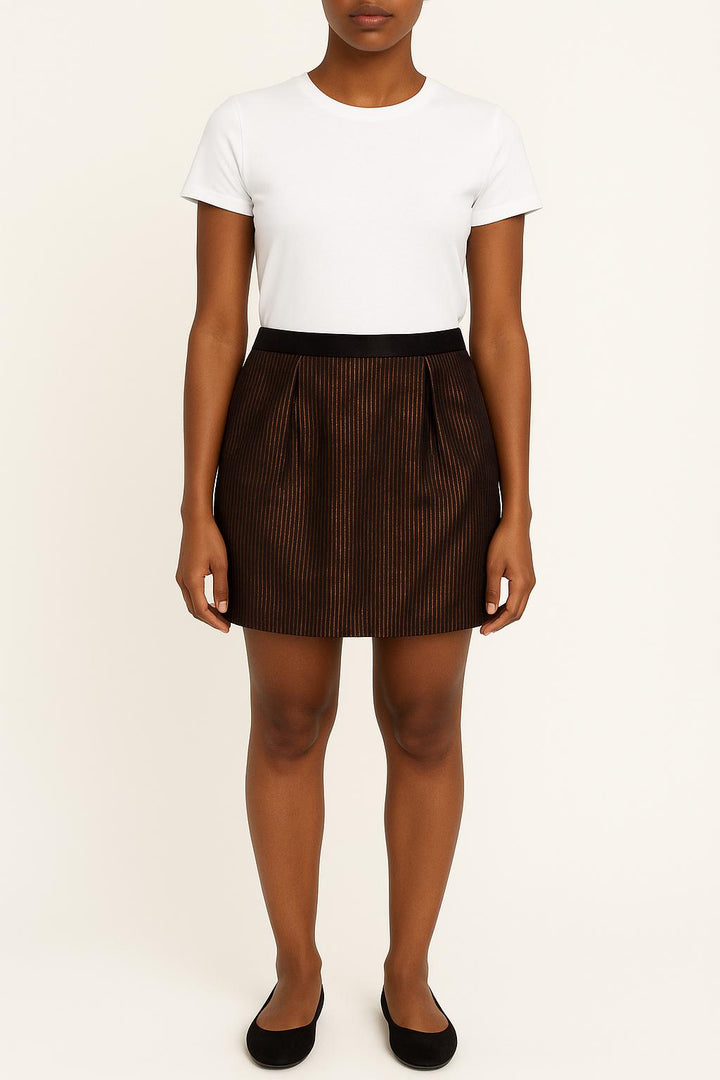 Jupe Courte Noire et Dorée - Taille M/38 de la marque Caroll | PARAD48277 - Vendu par Paradigme - Image 1
