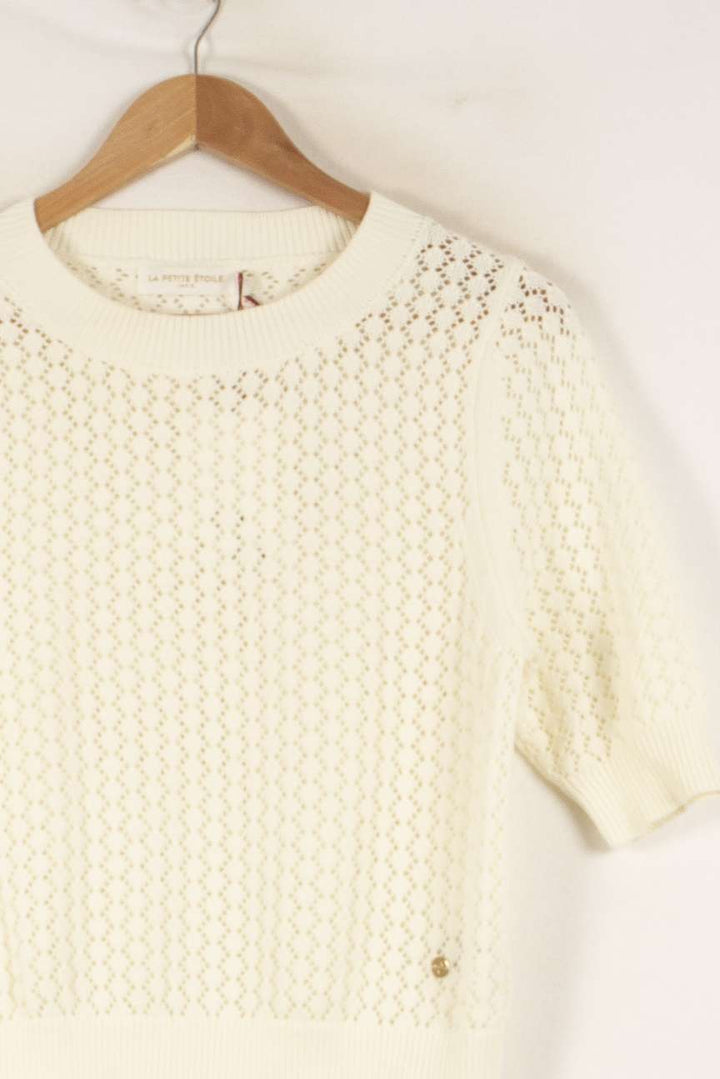 Pull Blanc - Taille S/36 de la marque La Petite Etoile | PARAD48283 - Vendu par Paradigme - Image 3