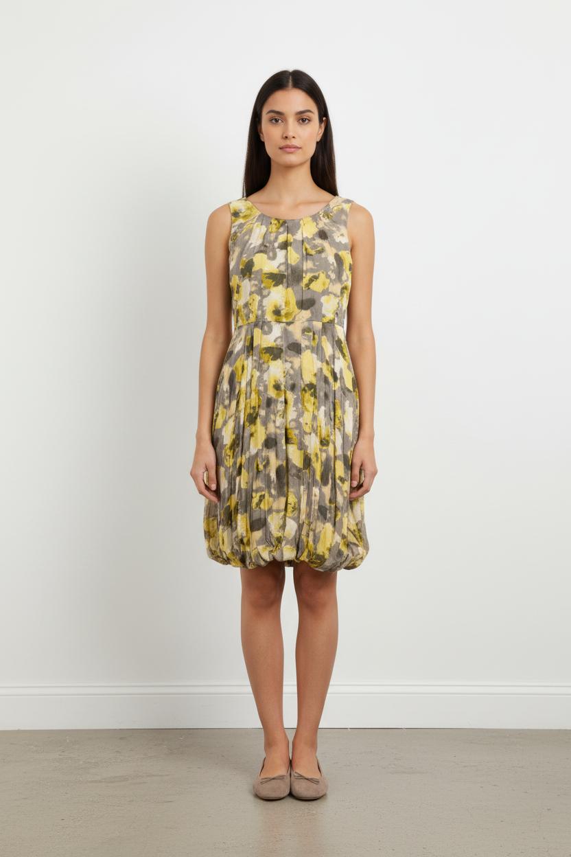 Robe Midi Jaune et Grise - Taille S/36