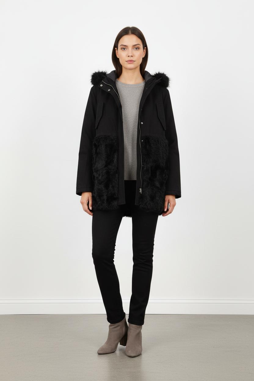 Manteau Long Noir - Taille S/36