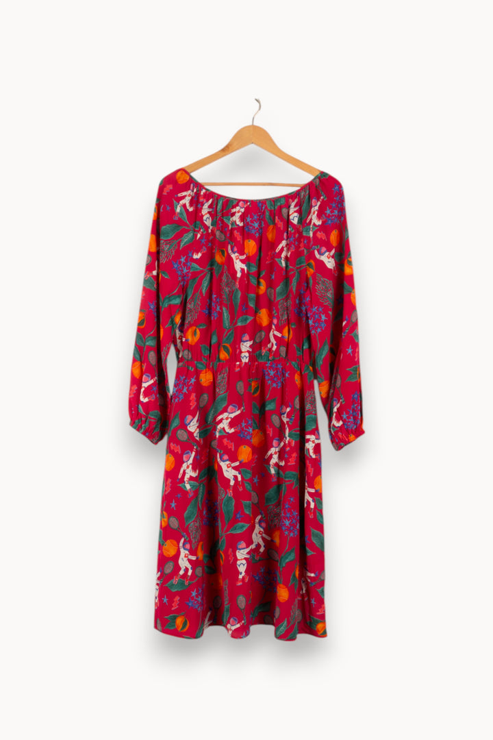 Robe Midi Rose et Vert - Taille L/40 de la marque Soi Paris | PARAD48368 - Vendu par Paradigme - Image 4