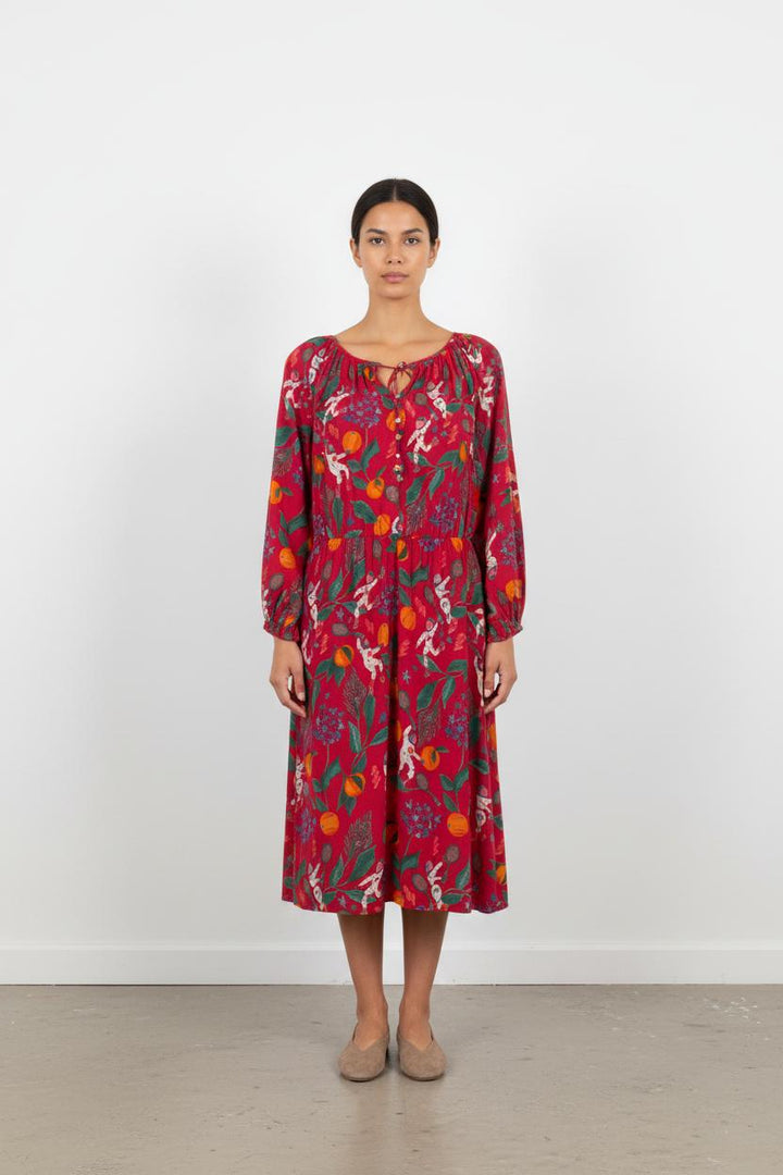 Robe Midi Rose et Vert - Taille L/40