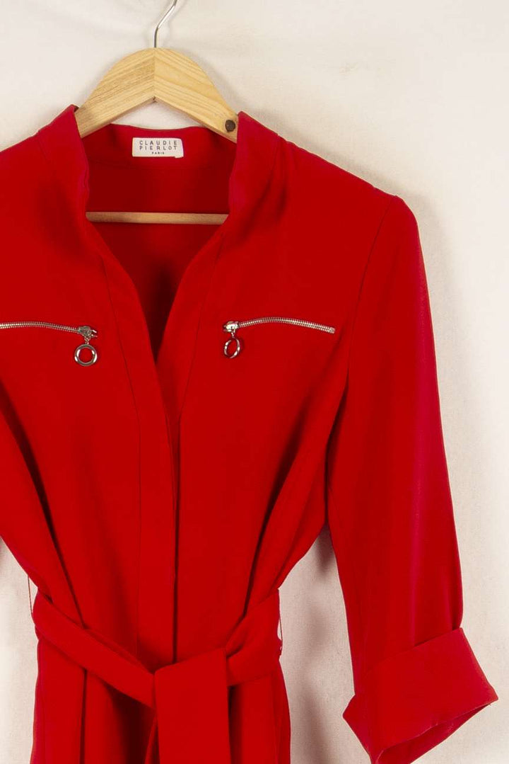 Robe Portefeuille Rouge - Taille M/38 de la marque Claudie Pierlot | PARAD48419 - Vendu par Paradigme - Image 3