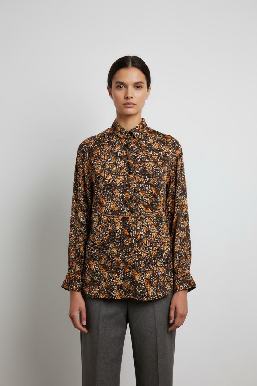 Chemise Marron et Orange - Taille XS/34