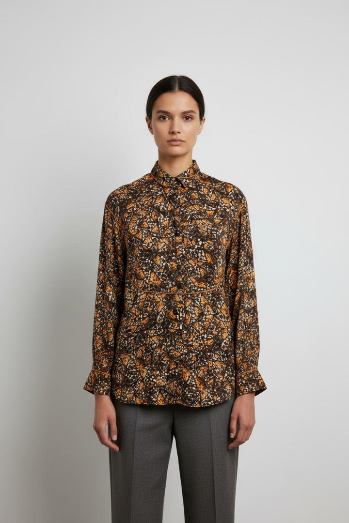Chemise Marron et Orange - Taille XS/34