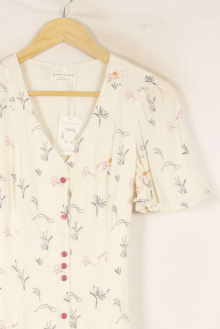 Robe Fleurie Blanche - Taille XS/34 de la marque Des petits hauts | PARAD48456 - Vendu par Paradigme - Image 3
