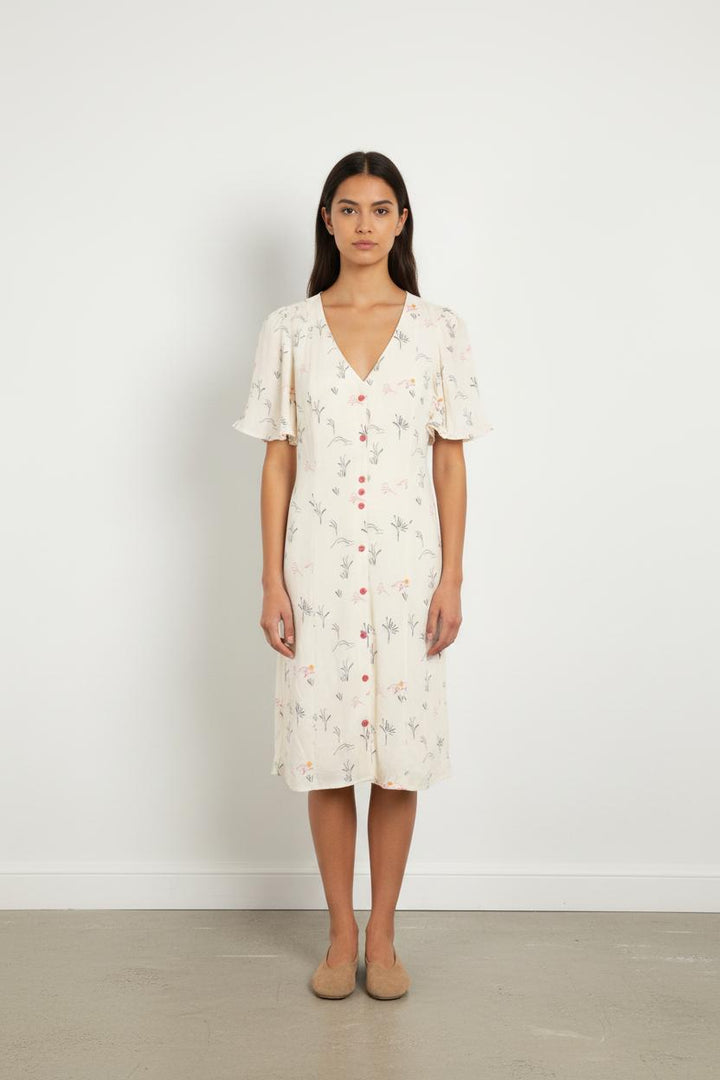 Robe Fleurie Blanche - Taille XS/34