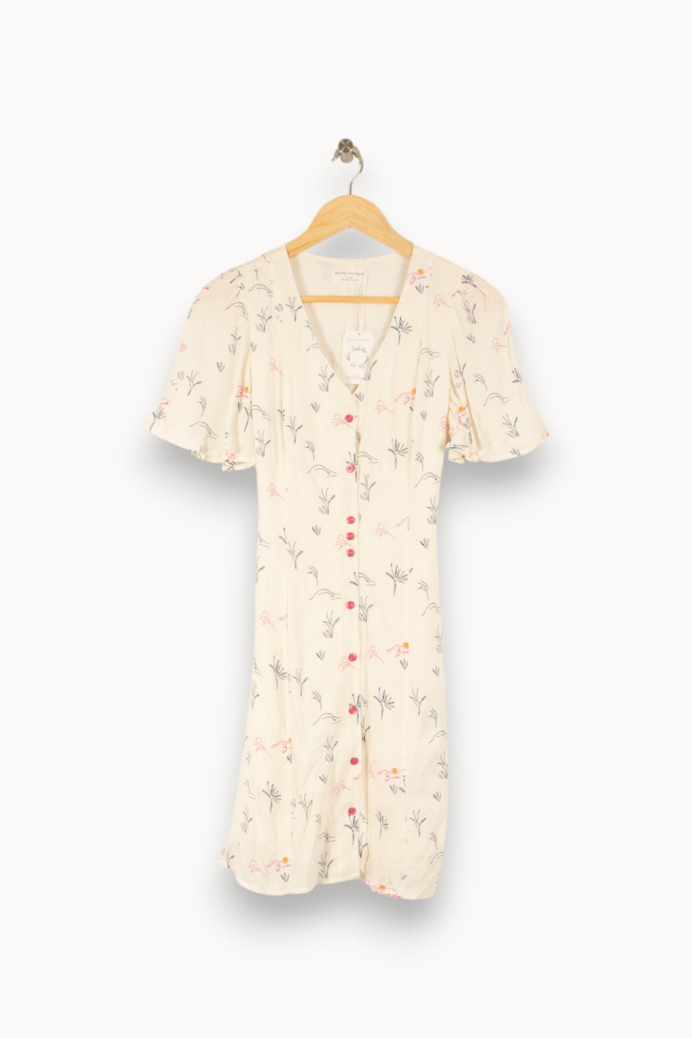 Robe Fleurie Blanche - Taille XS/34 de la marque Des petits hauts | PARAD48456 - Vendu par Paradigme - Image 2