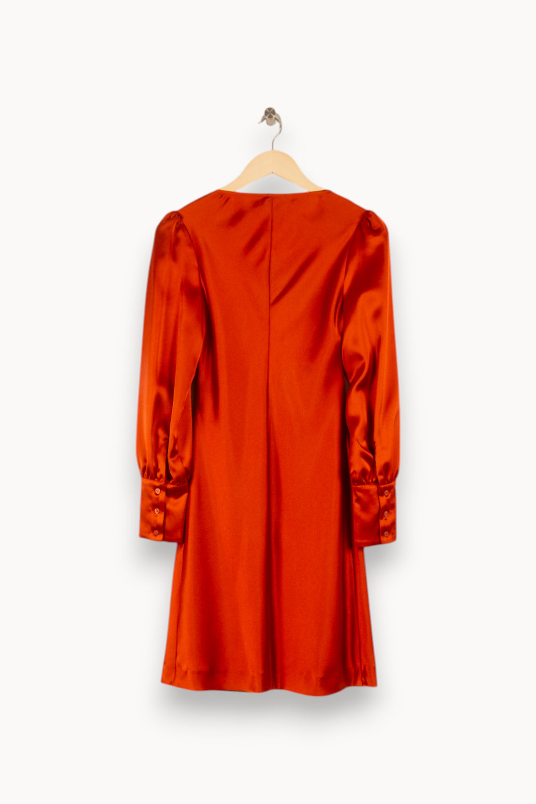 Robe Satinée Orange - Taille S/36 de la marque Ines de la Fressange Paris | PARAD48467 - Vendu par Paradigme - Image 4