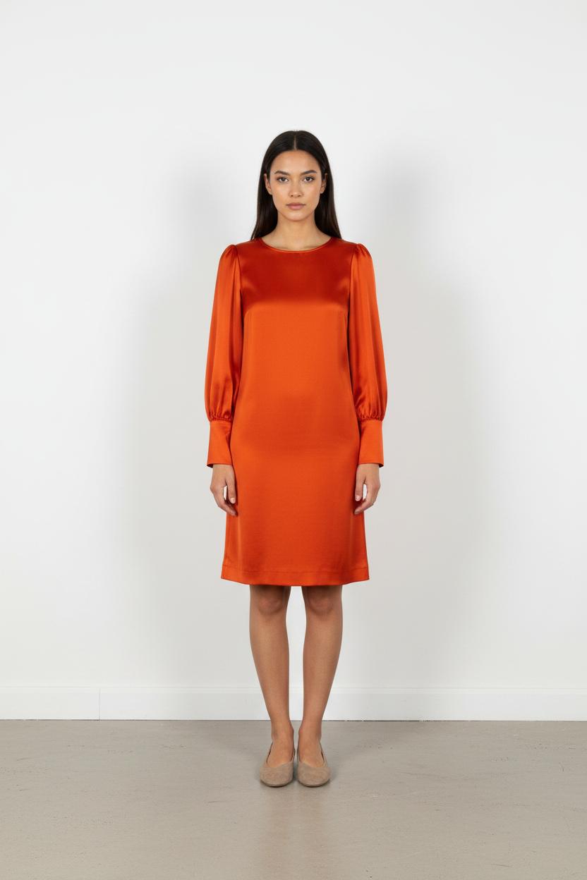 Robe Satinée Orange - Taille S/36