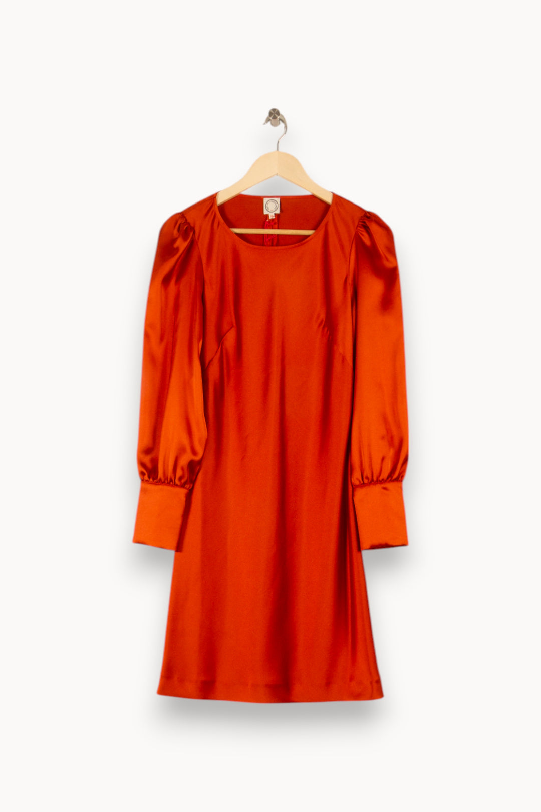 Robe Satinée Orange - Taille S/36 de la marque Ines de la Fressange Paris | PARAD48467 - Vendu par Paradigme - Image 2