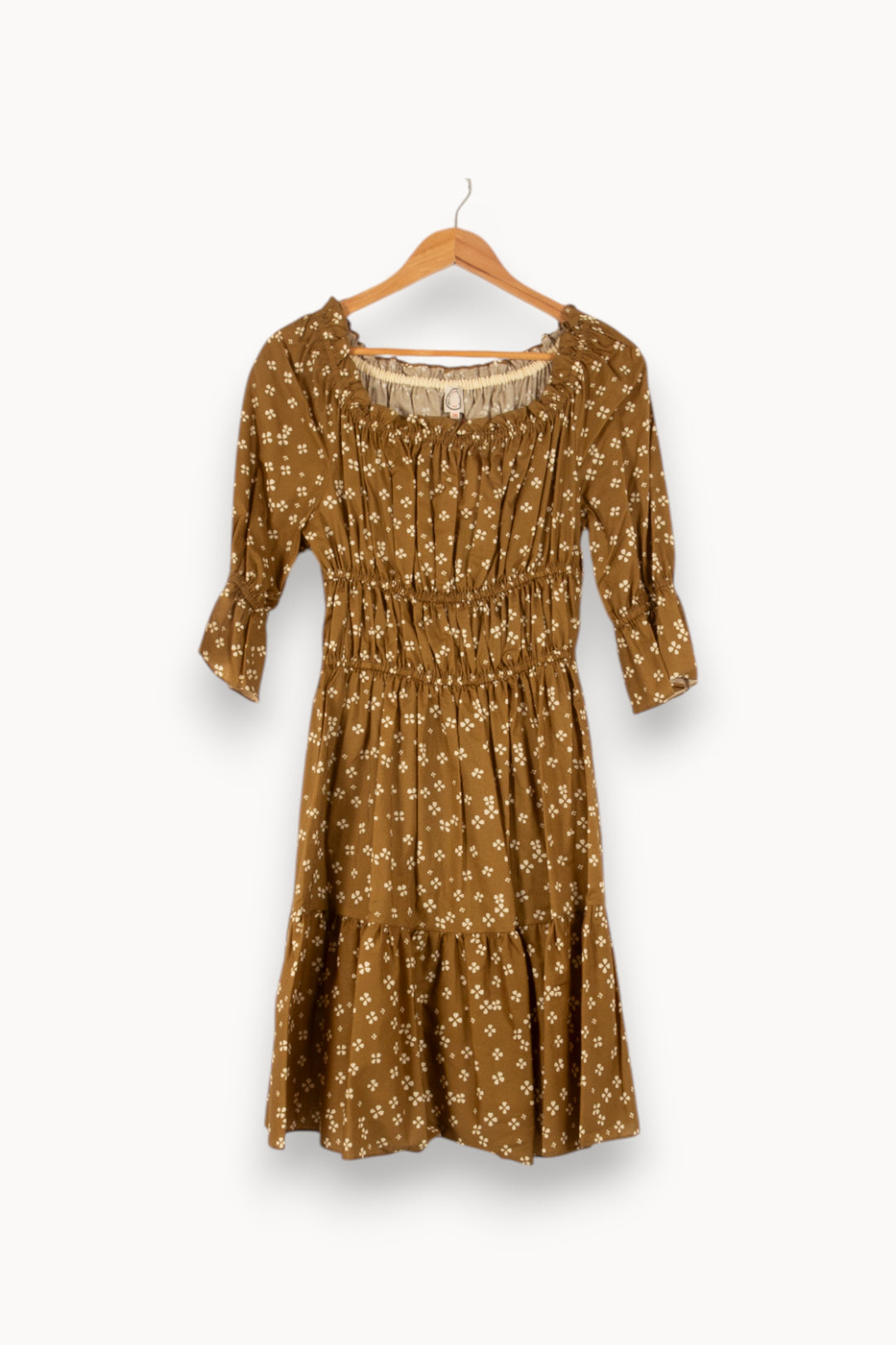Robe Fleurie Marron - Taille S/36 de la marque Ines de la Fressange Paris | PARAD48468 - Vendu par Paradigme - Image 2