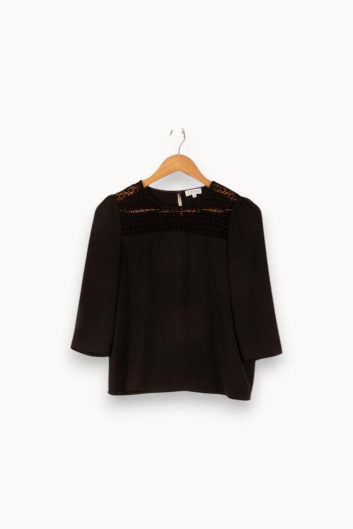 Blouse Noire - Taille S/36 de la marque Claudie Pierlot | PARAD48483 - Vendu par Paradigme - Image 2