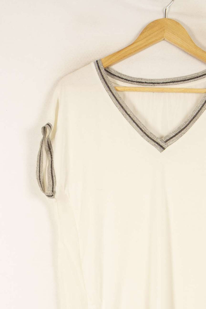 Tee-shirt Blanc - Taille S/36 de la marque IKKS | PARAD48487 - Vendu par Paradigme - Image 3