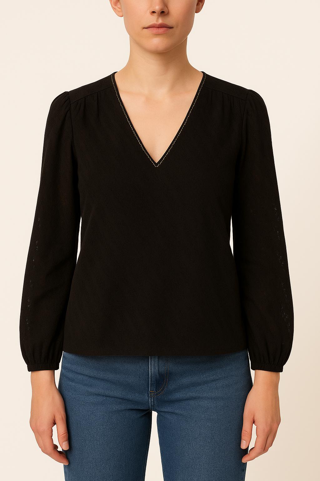 Blouse Noire - Taille L/40 de la marque IKKS | PARAD48492 - Vendu par Paradigme - Image 1