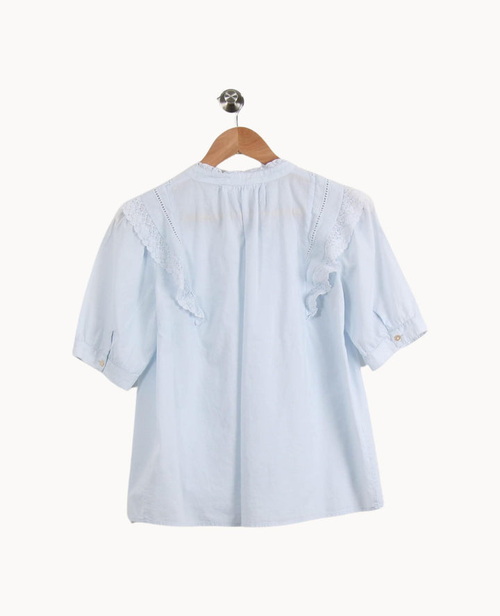 Blouse bleue clair - Taille XS/34 de la marque ba&sh | PARAD48560 - Vendu par Paradigme - Image 4