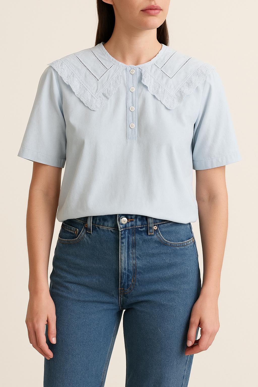 Blouse bleue clair - Taille XS/34 de la marque ba&sh | PARAD48560 - Vendu par Paradigme - Image 1