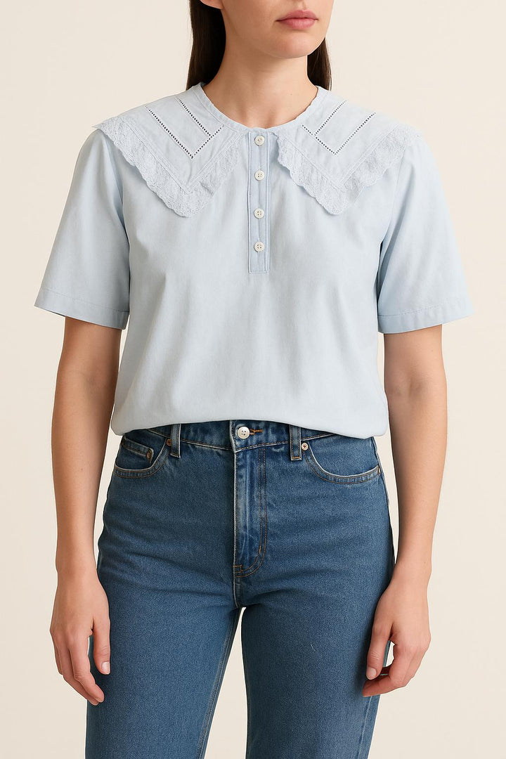 Blouse bleue clair - Taille XS/34 de la marque ba&sh | PARAD48560 - Vendu par Paradigme - Image 1