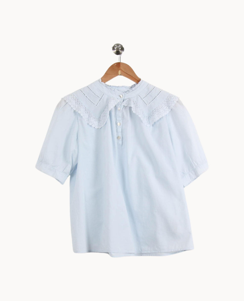 Blouse bleue clair - Taille XS/34 de la marque ba&sh | PARAD48560 - Vendu par Paradigme - Image 2