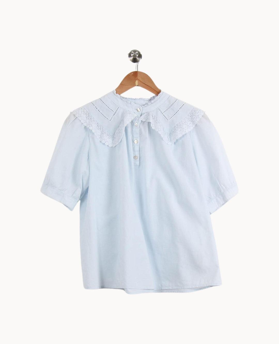 Blouse bleue clair - Taille XS/34 de la marque ba&sh | PARAD48560 - Vendu par Paradigme - Image 2