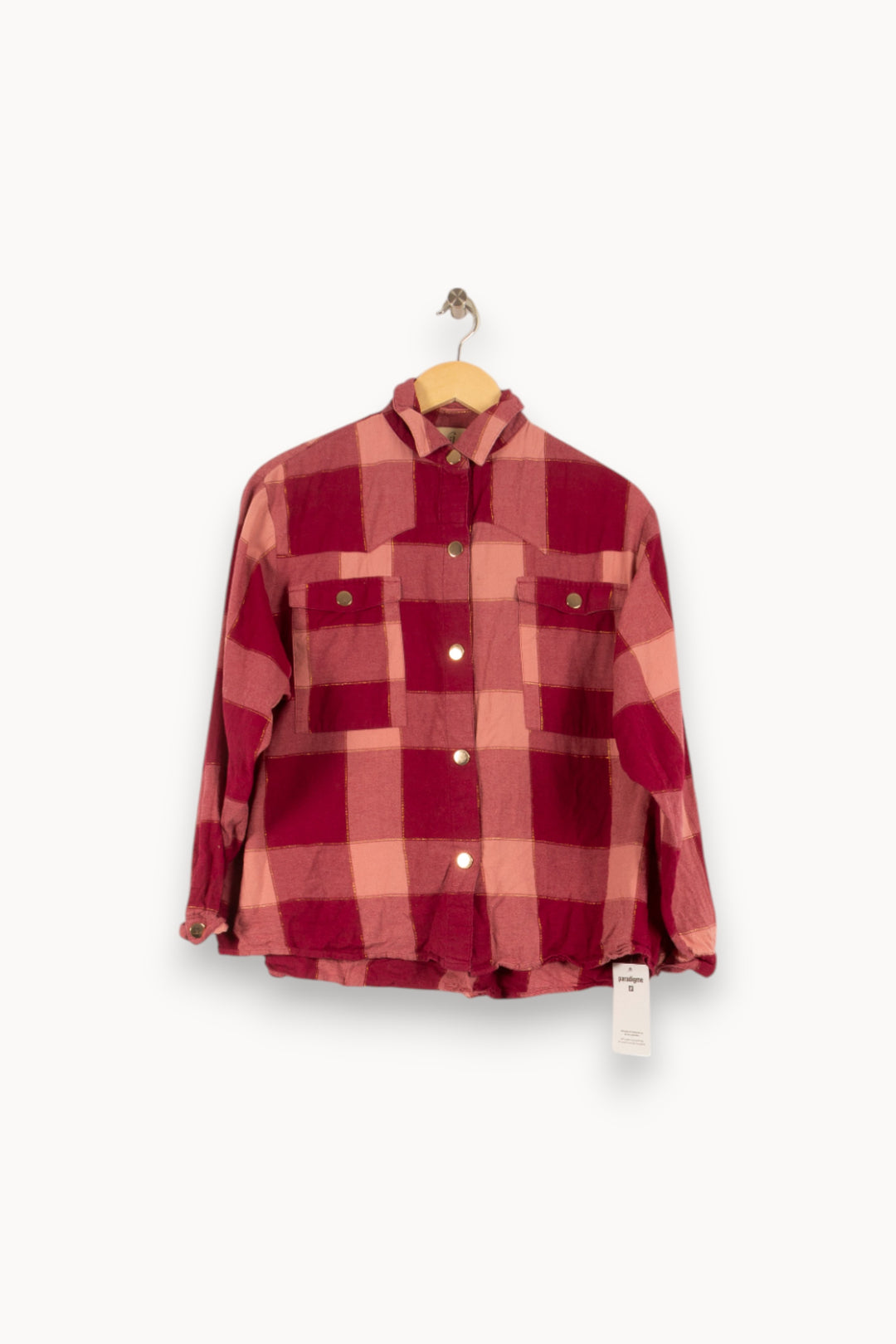 Chemise À Carreaux Rose et Rouge - Taille M/38 de la marque Wild | PARAD48563 - Vendu par Paradigme - Image 2