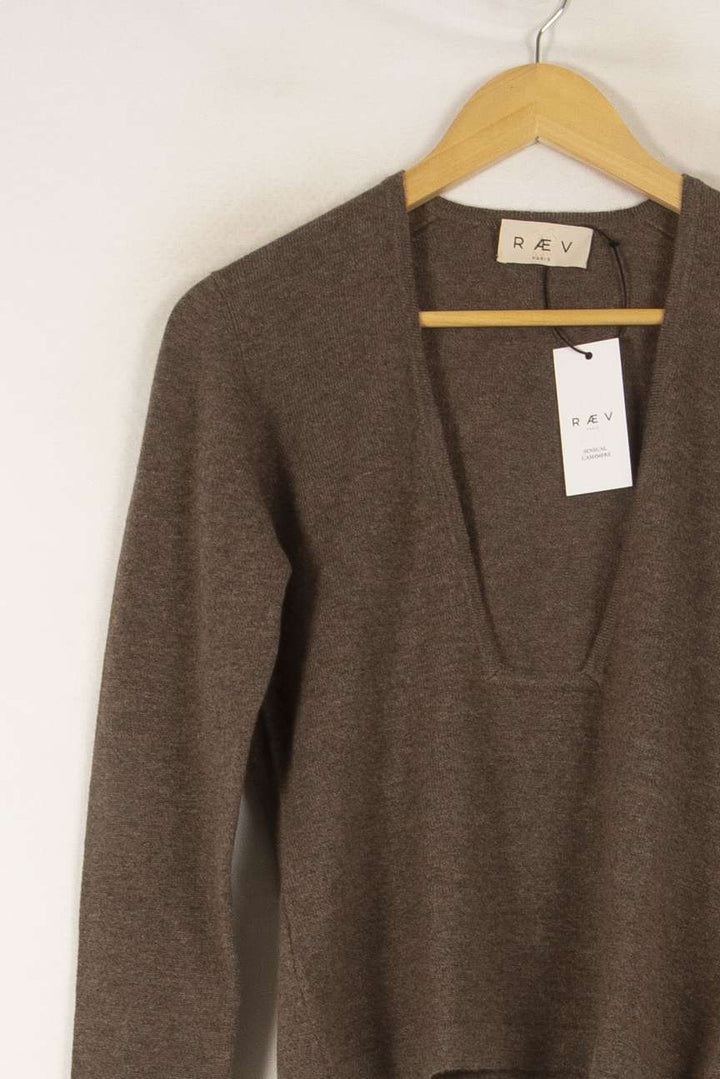 Pull Col V Marron - Taille T.U. de la marque RAEV | PARAD48600 - Vendu par Paradigme - Image 3