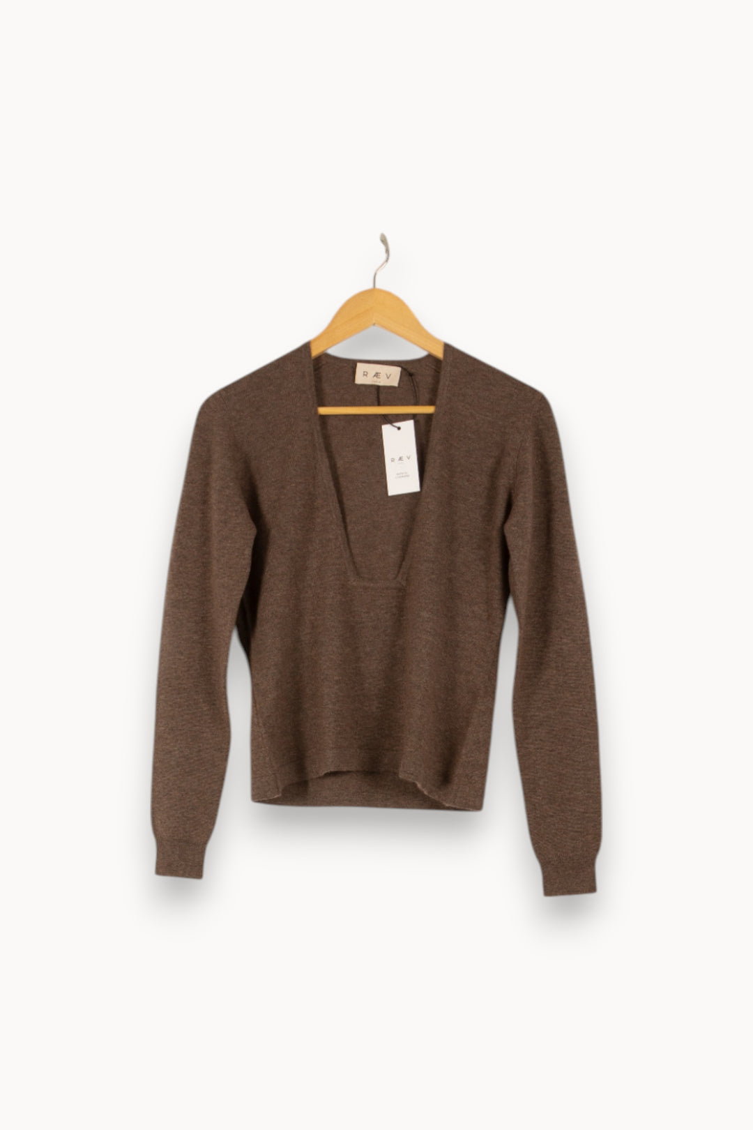 Pull Col V Marron - Taille T.U. de la marque RAEV | PARAD48600 - Vendu par Paradigme - Image 2