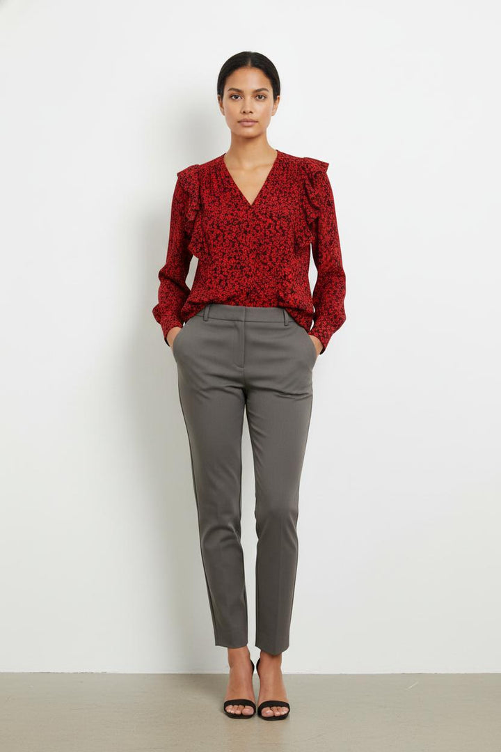 Blouse Rouge et Noire - Taille XS/34