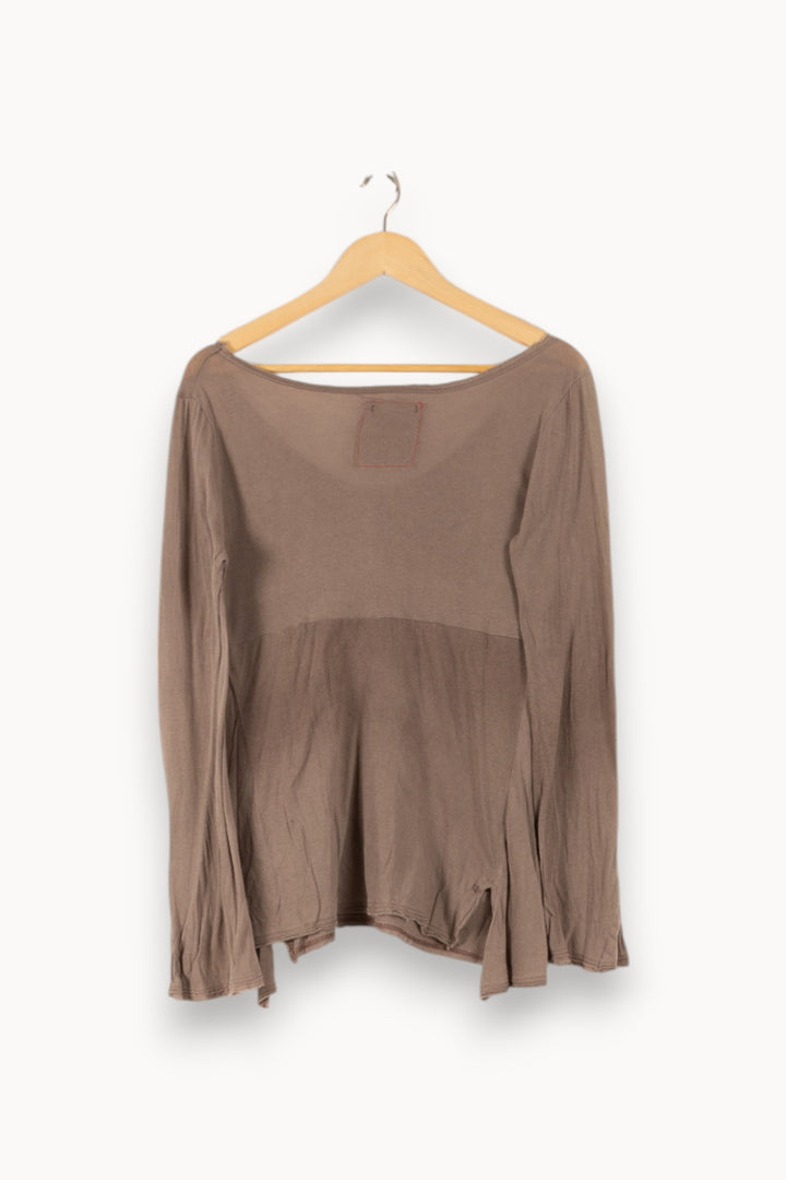 Tee-shirt Manches Longues Beige - Taille S/36 de la marque American Vintage | PARAD48635 - Vendu par Paradigme - Image 4