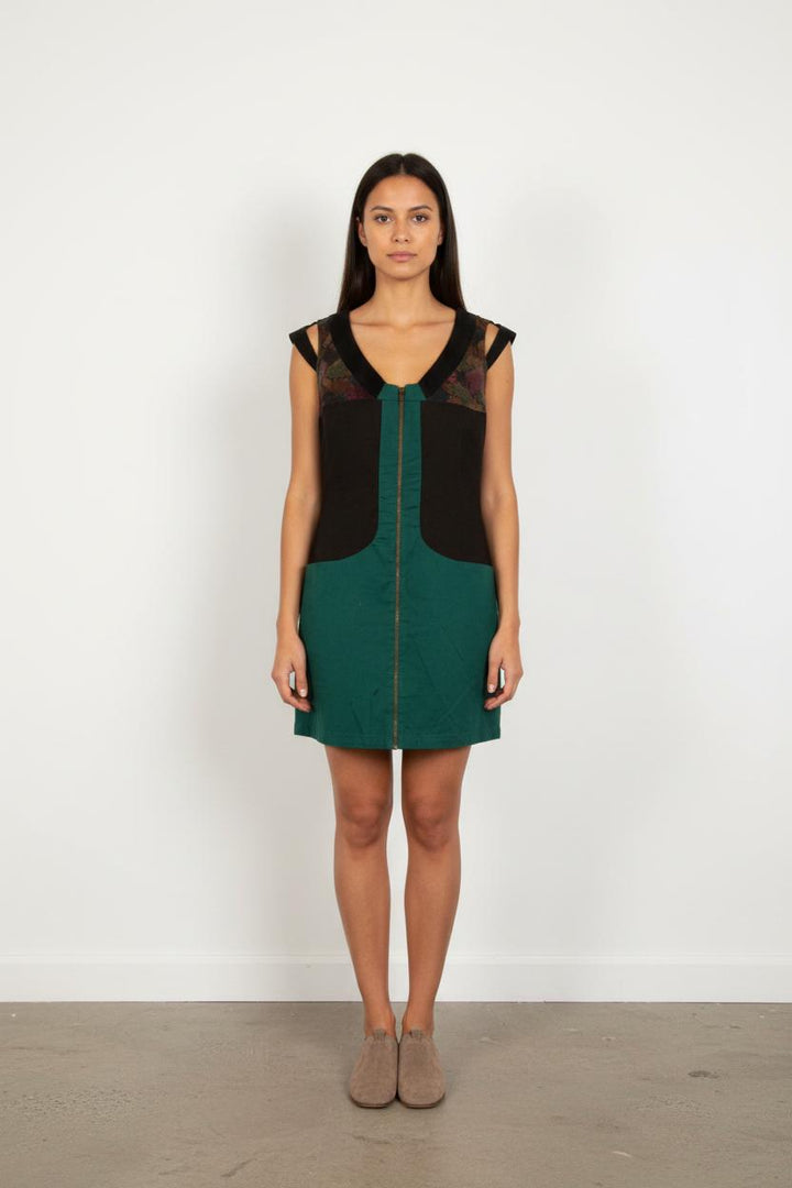 Robe Courte Vert et Noir - Taille M/38