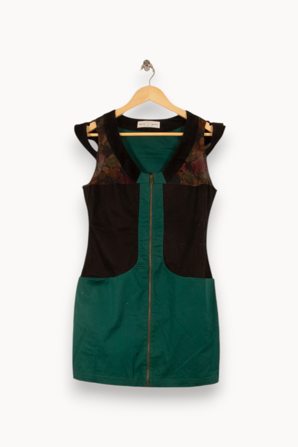 Robe Courte Vert et Noir - Taille M/38 de la marque Valentine Gauthier | PARAD48640 - Vendu par Paradigme - Image 2