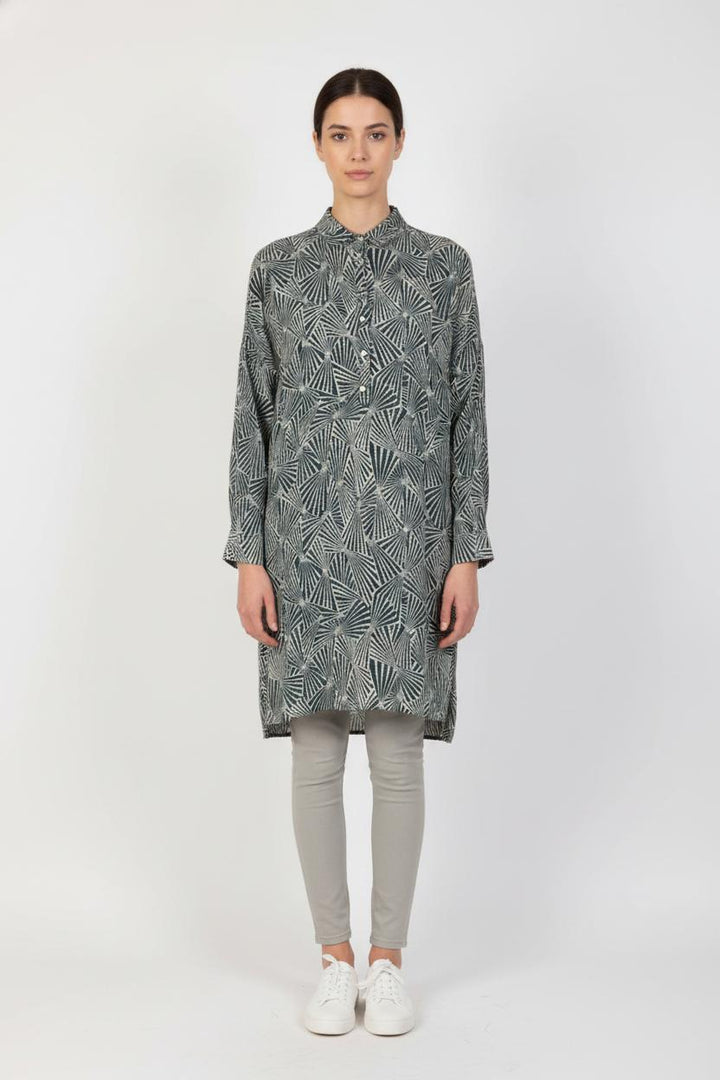 Robe Chemise Verte et Blanche - Taille XS/34