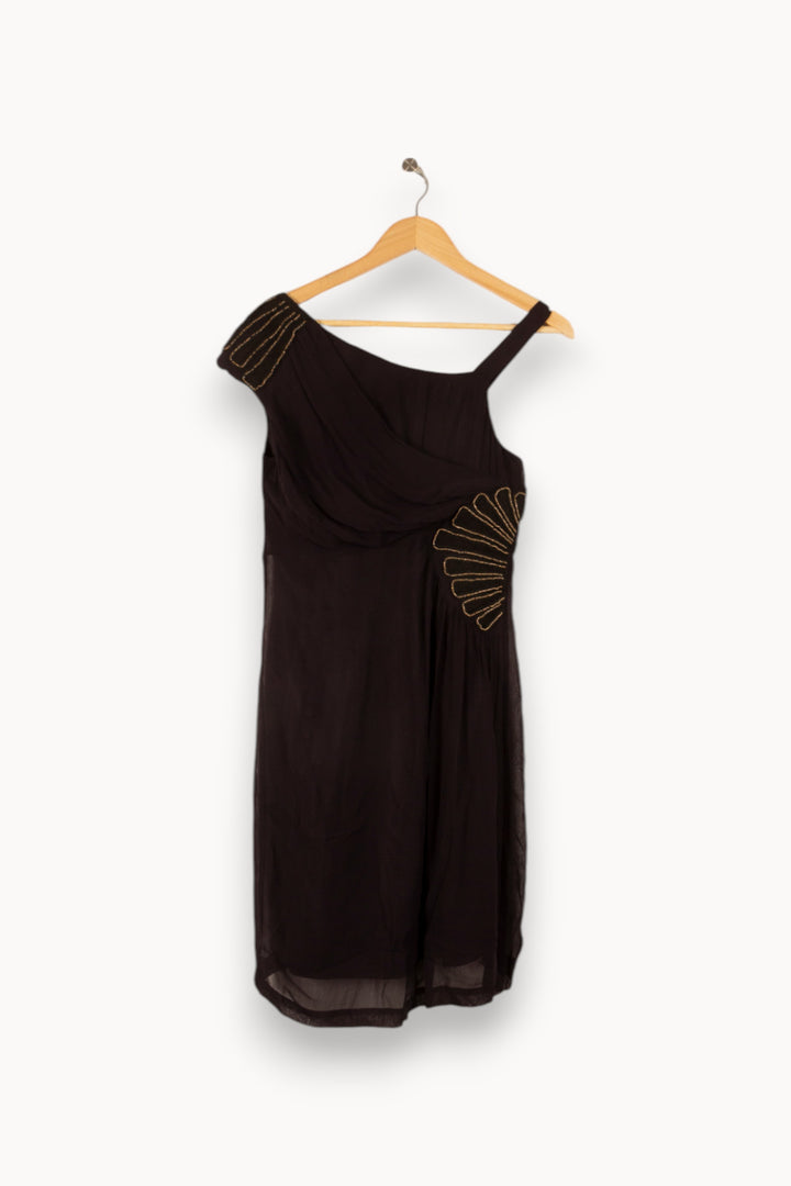 Robe Asymétrique Noire - Taille M/38 de la marque Derhy | PARAD48652 - Vendu par Paradigme - Image 2