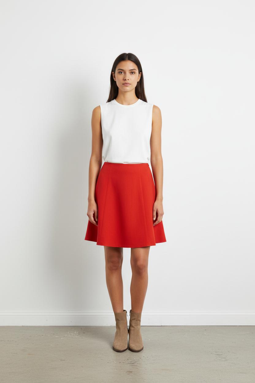 Jupe Évasée Rouge - Taille S/36
