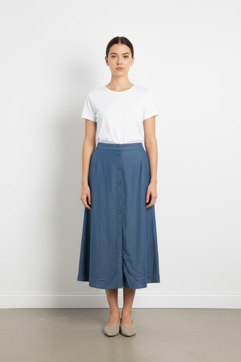 Jupe Midi Bleue - Taille S/36