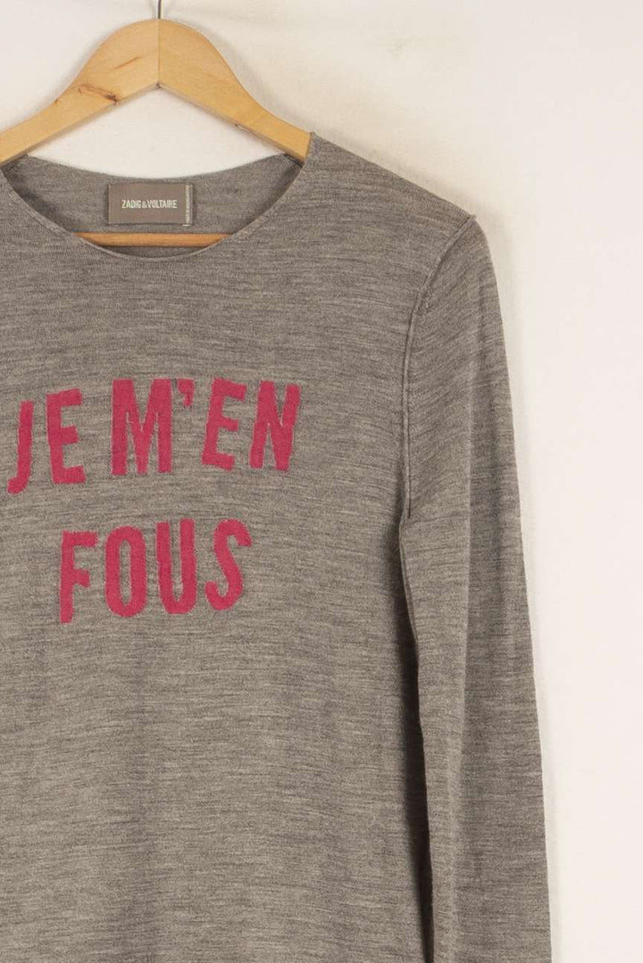 Sweat Gris - Taille M/38 de la marque Zadig&Voltaire | PARAD48673 - Vendu par Paradigme - Image 3