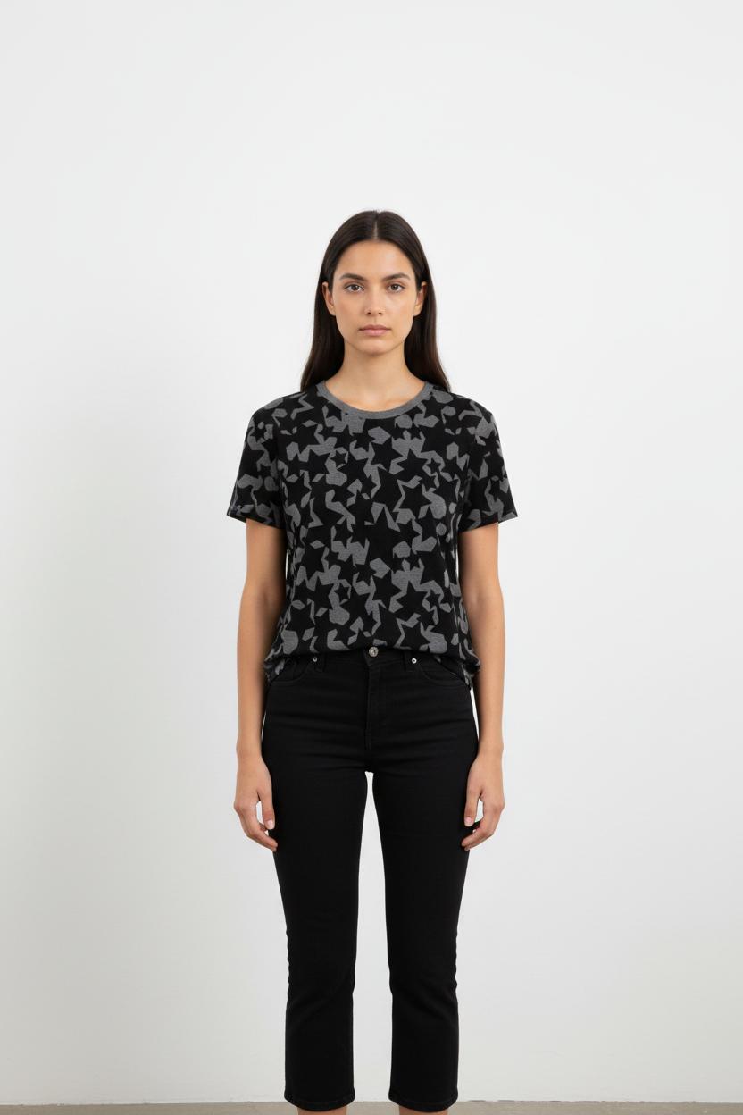 T-shirt Noir et Gris - Taille M/38