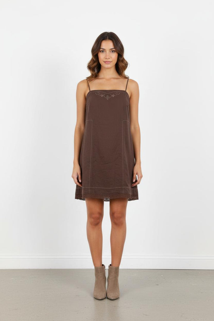 Robe Courte Marron - Taille M/38