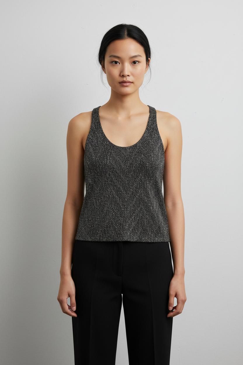 Débardeur Noir et Argenté - Taille M/38