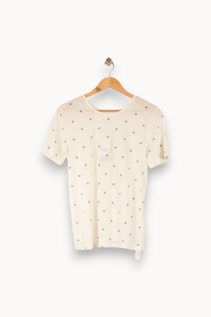 Tee-shirt Blanc à Pois Gris - Taille M/38 de la marque Maison 123 | PARAD48712 - Vendu par Paradigme - Image 2