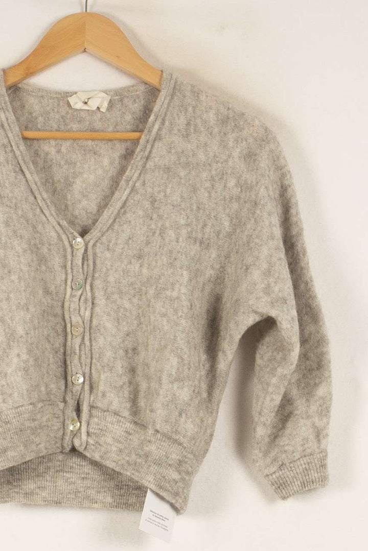 Cardigan Gris - Taille XS/34 de la marque American Vintage | PARAD48730 - Vendu par Paradigme - Image 3