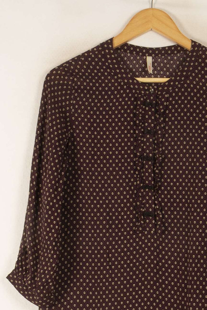 Robe Courte Violette à Pois Beiges - Taille M/38 de la marque I.Code | PARAD48742 - Vendu par Paradigme - Image 3