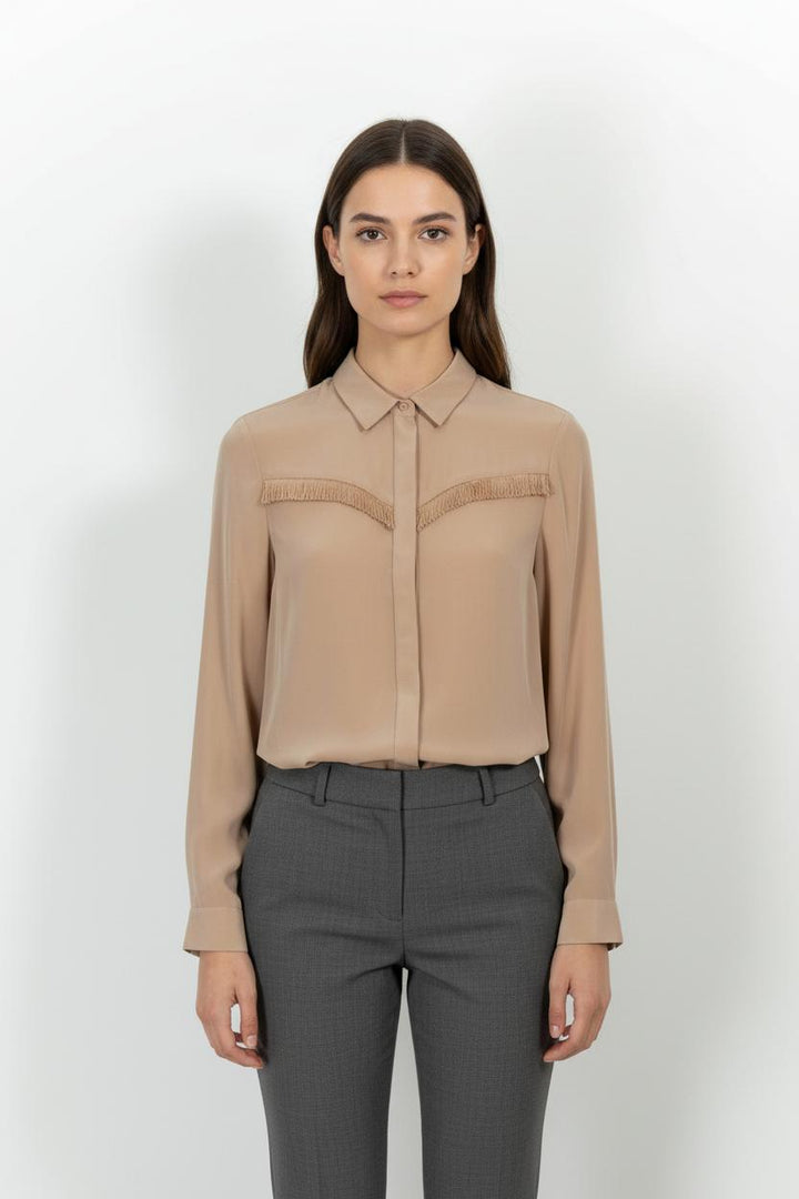 Chemise Beige - Taille M/38 de la marque Claudie Pierlot | PARAD48770 - Vendu par Paradigme - Image 1