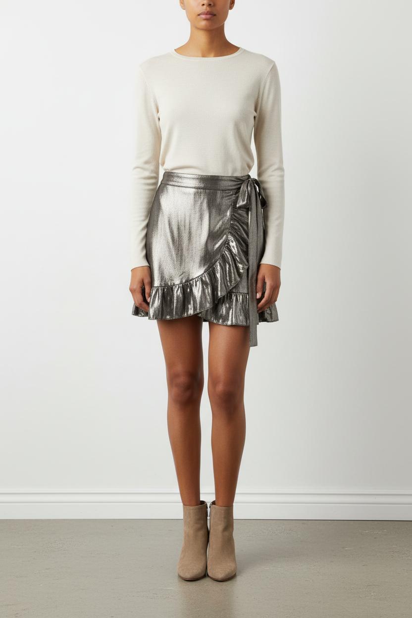 Jupe Portefeuille Grise - Taille XXS/32