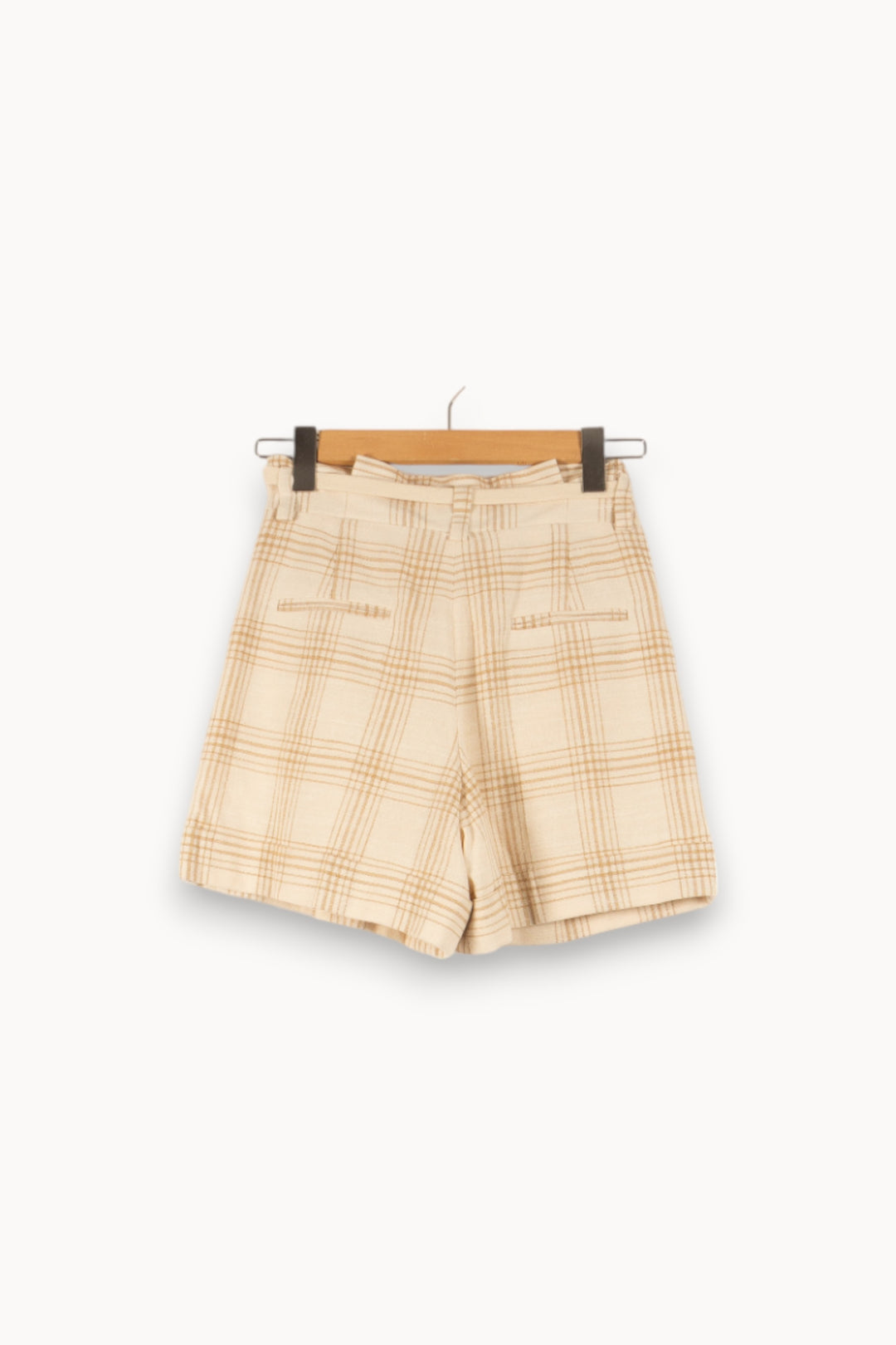 Short Beige à Carreaux - Taille S/36 de la marque Claudie Pierlot | PARAD48798 - Vendu par Paradigme - Image 4