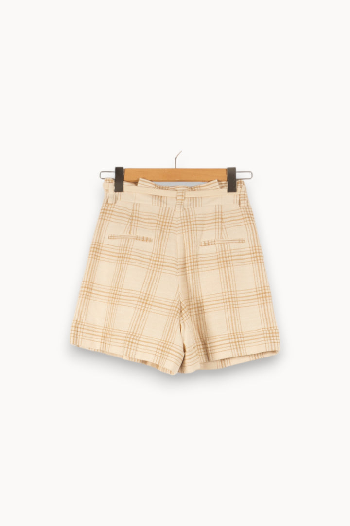Short Beige à Carreaux - Taille S/36 de la marque Claudie Pierlot | PARAD48798 - Vendu par Paradigme - Image 4