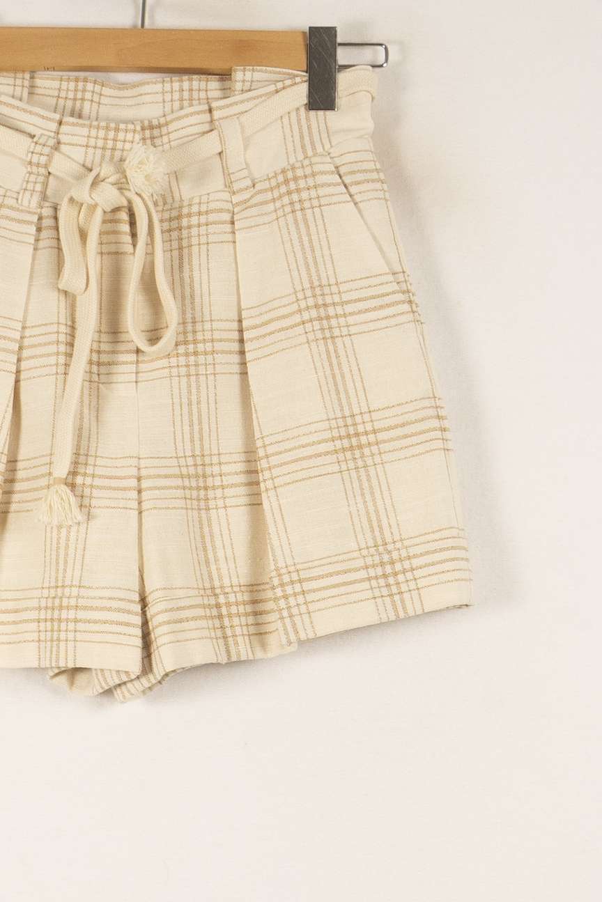 Short Beige à Carreaux - Taille S/36 de la marque Claudie Pierlot | PARAD48798 - Vendu par Paradigme - Image 3