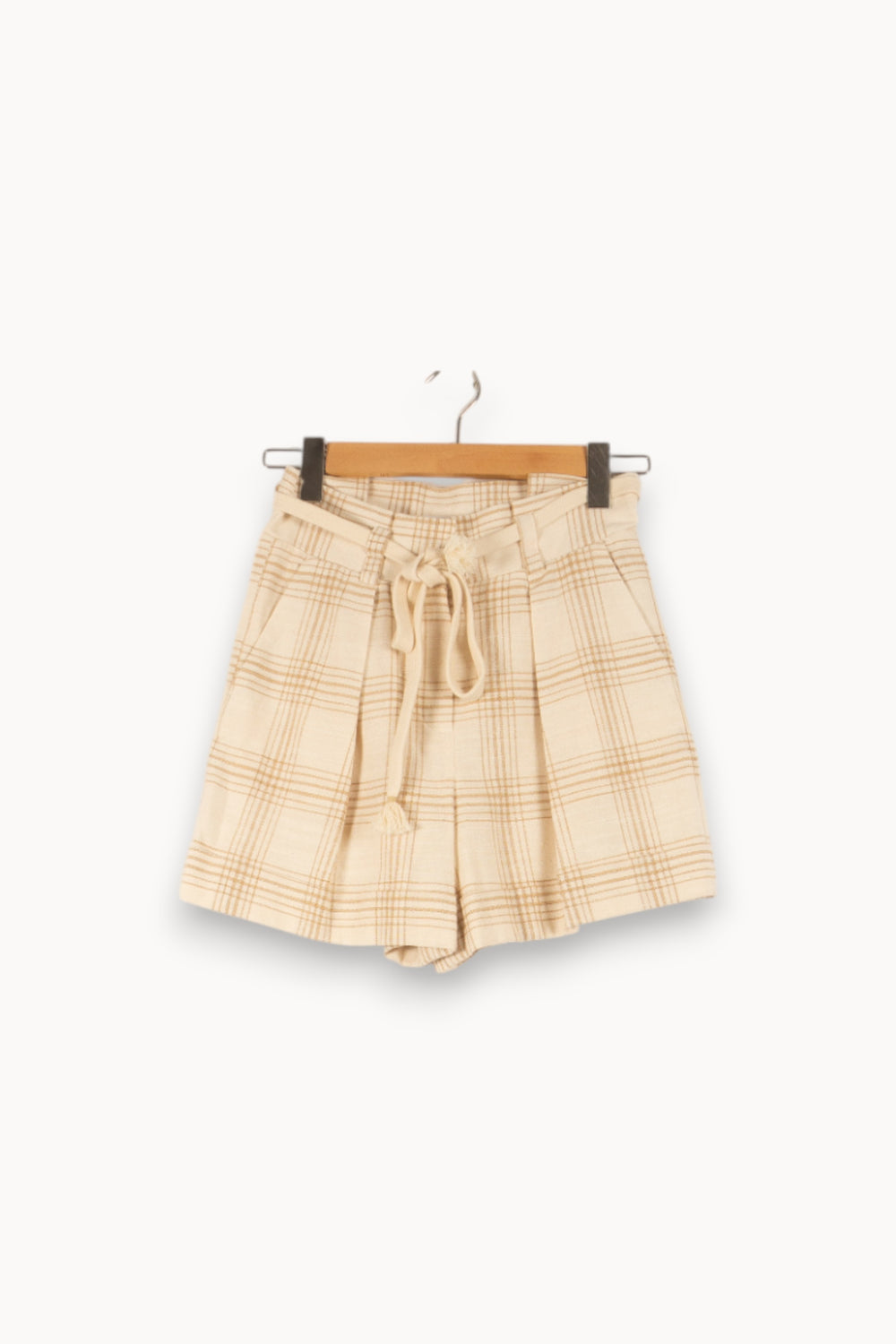 Short Beige à Carreaux - Taille S/36 de la marque Claudie Pierlot | PARAD48798 - Vendu par Paradigme - Image 2