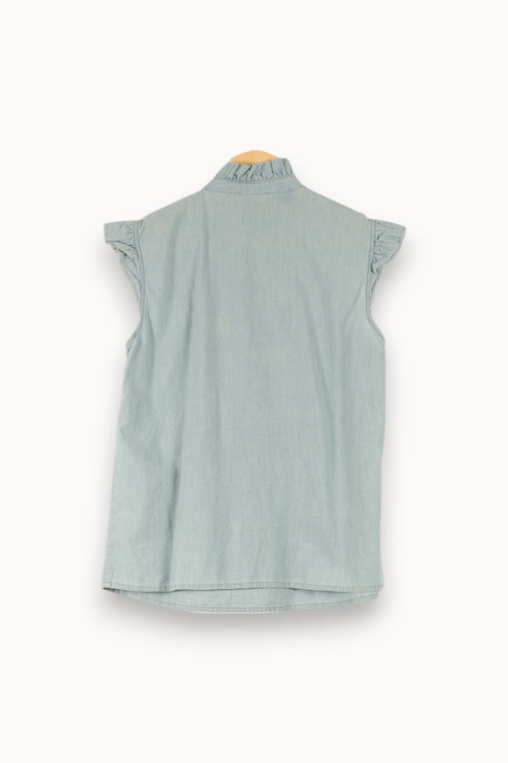 Blouse Bleu - Taille M/38 de la marque Claudie Pierlot | PARAD48799 - Vendu par Paradigme - Image 4